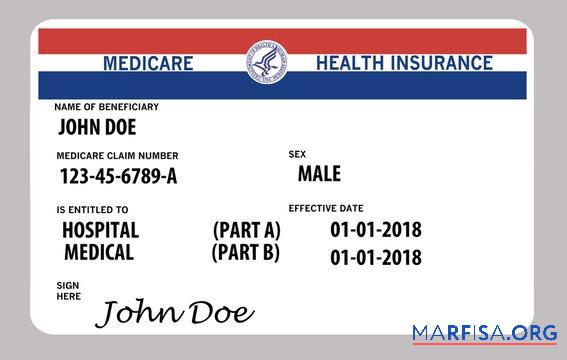 Realistic USA medicare health insurance card download for verification